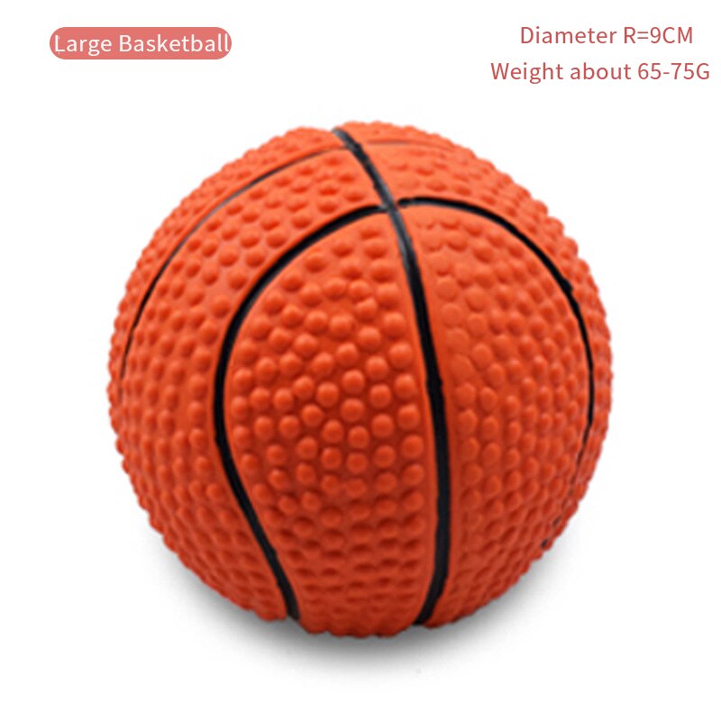 Latex Dog Toy Ball – Elastic Cotton-Filled Football with Squeak Sound