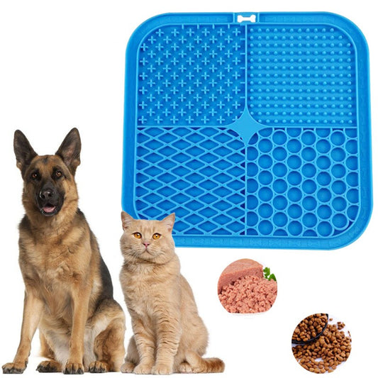 Tapis à lécher en silicone pour chats et chiens, tapis amortissant pour animaux domestiques d'extérieur