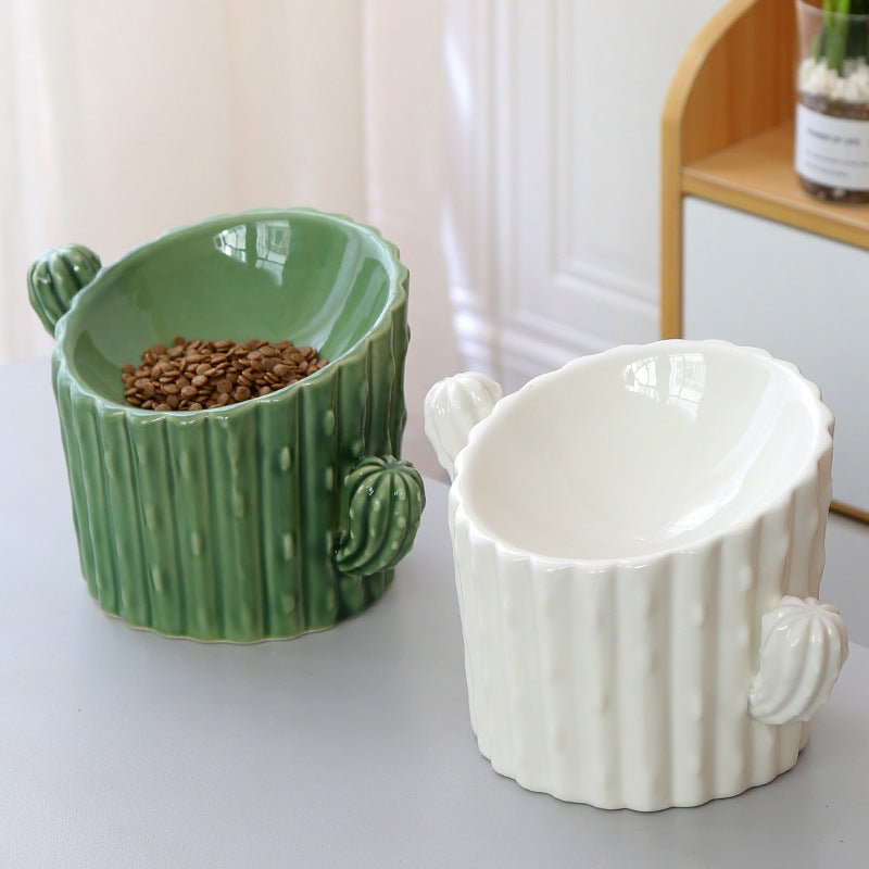 Raised Ceramic Double animal gamelle pour chats et Small chiens, Anti-Tip Design