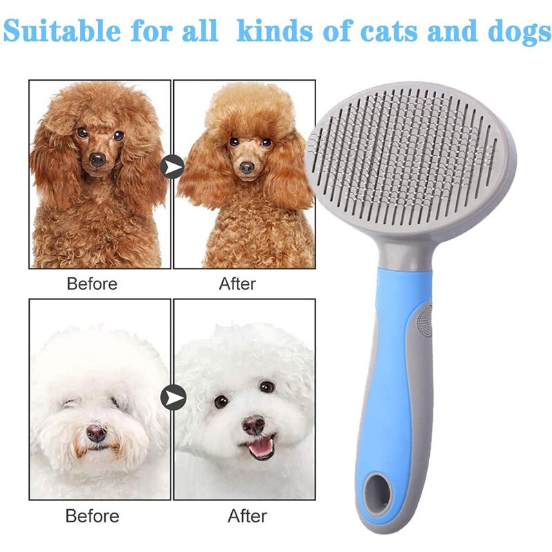Escova Slicker de Pelo para Cães e Gatos, Pente para Pelo Longo de Cachorros