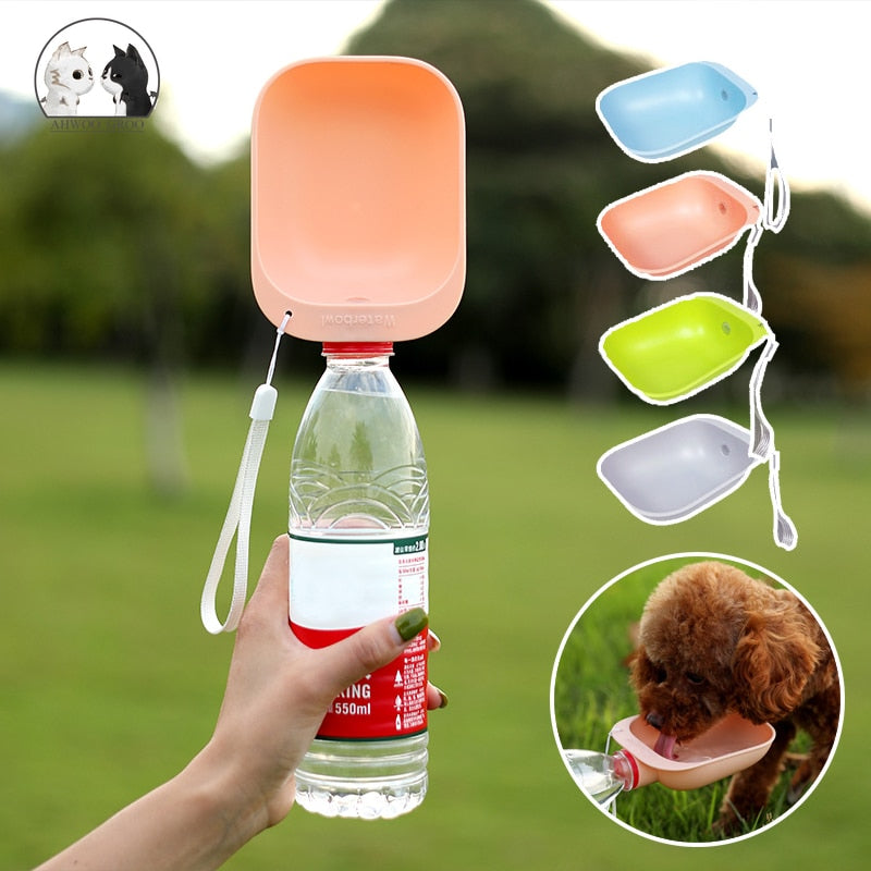 Garrafa de Água Portátil para Cão com Bebedouro para Viagem e Utilização Exterior