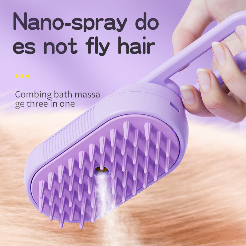 Electric Spray Pet Comb – USB Rechargeable Cat & Dog Massage Brush
