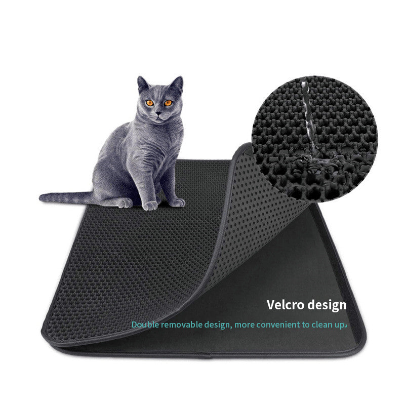 Tapete Higiénico para Gatos, de EVA de Camada Dupla, Retém a Areia e Mantém os Chãos Limpos