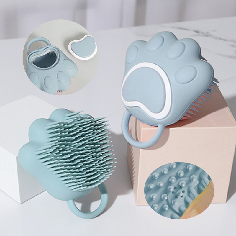 Pet Shower Massage Brush – Bath Scrubber with Shampoo Dispenser