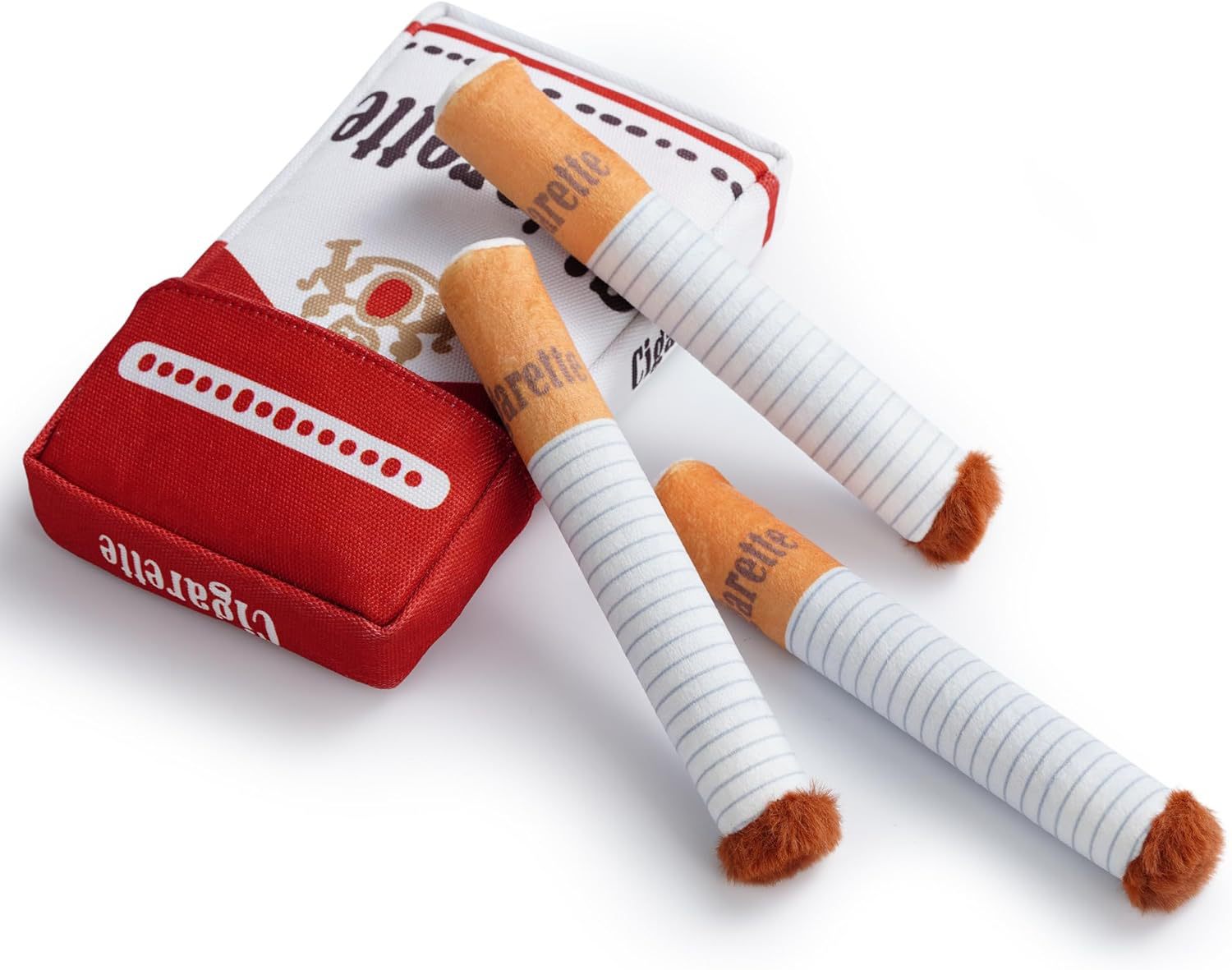 Cigar-Shaped Plush Squeaky chien jouet avec Gift Box, résistant Chew jouet