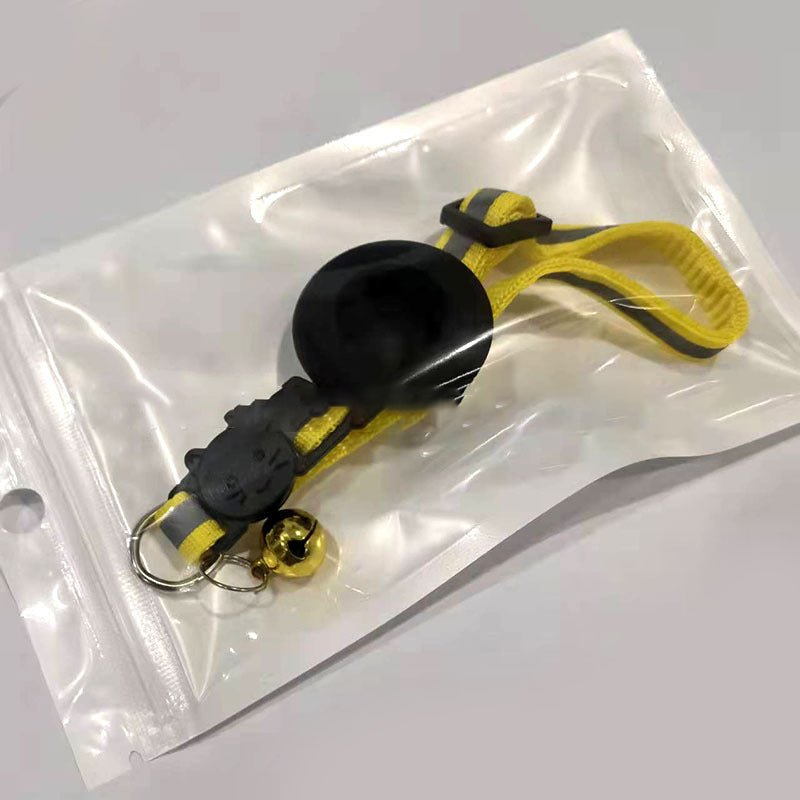 Coleira Refletora para Gatos AirTag com Sino, Coleira Ajustável para Localizador de Animais de Estimação