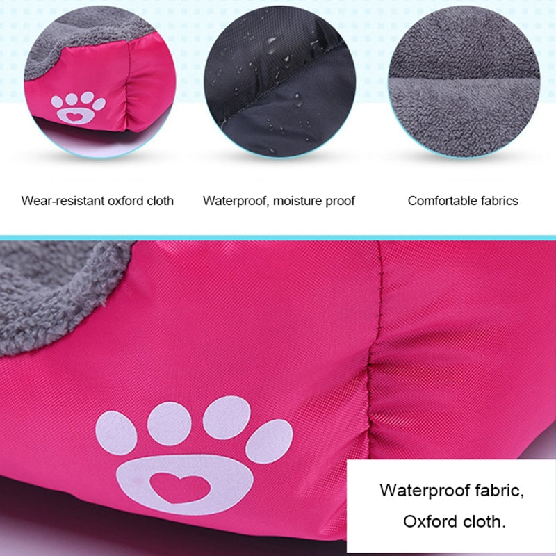 Soft Fleece Pet Bed – Waterproof Bottom, Warm & Cozy for All Pet Sizes