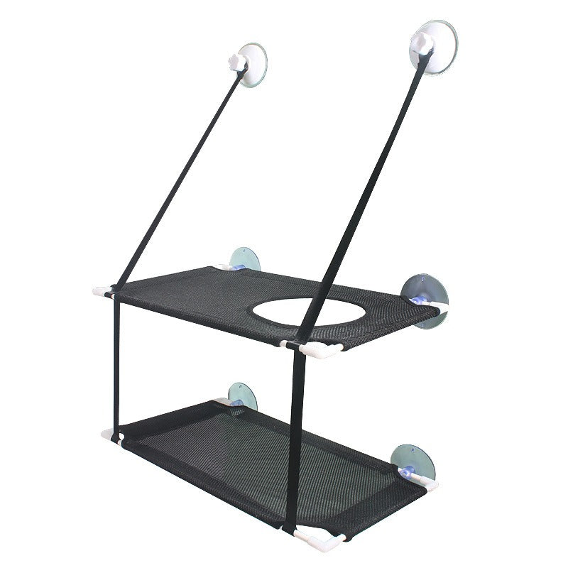 Cama Suspensa para Gatos de Montagem em Janela com Ventosas, Cesto Suspenso de Camada Dupla
