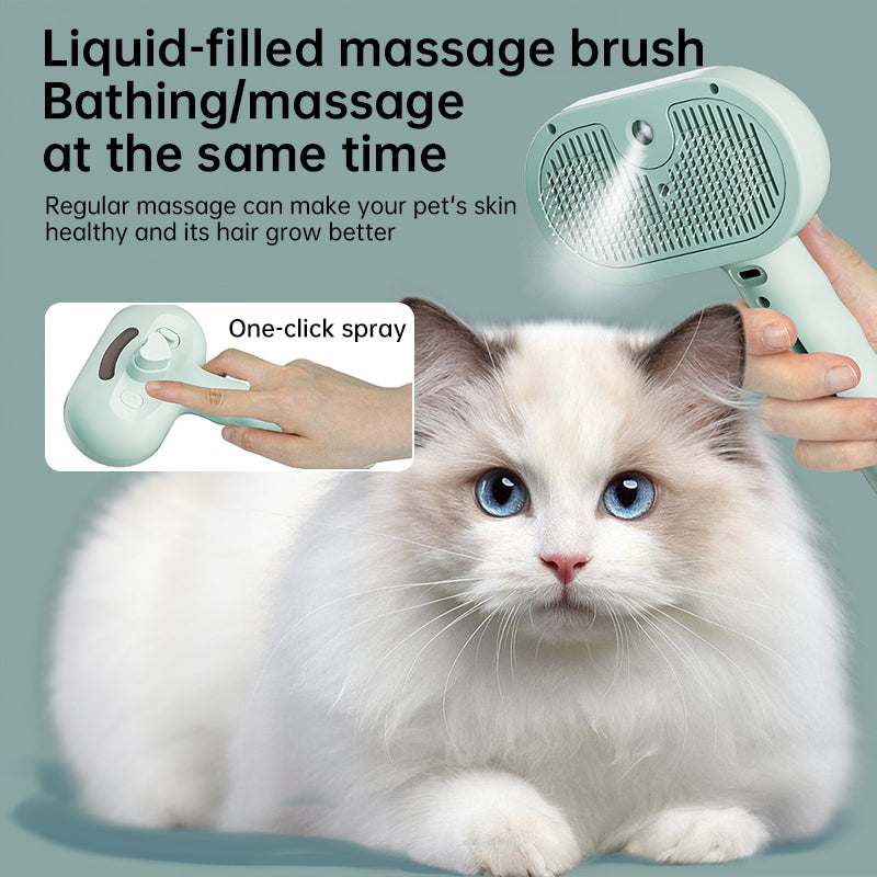 Pente Elétrico para Animais de Estimação com Vapor, Ferramenta de Remoção de Pelo e Limpeza para Cães e Gatos