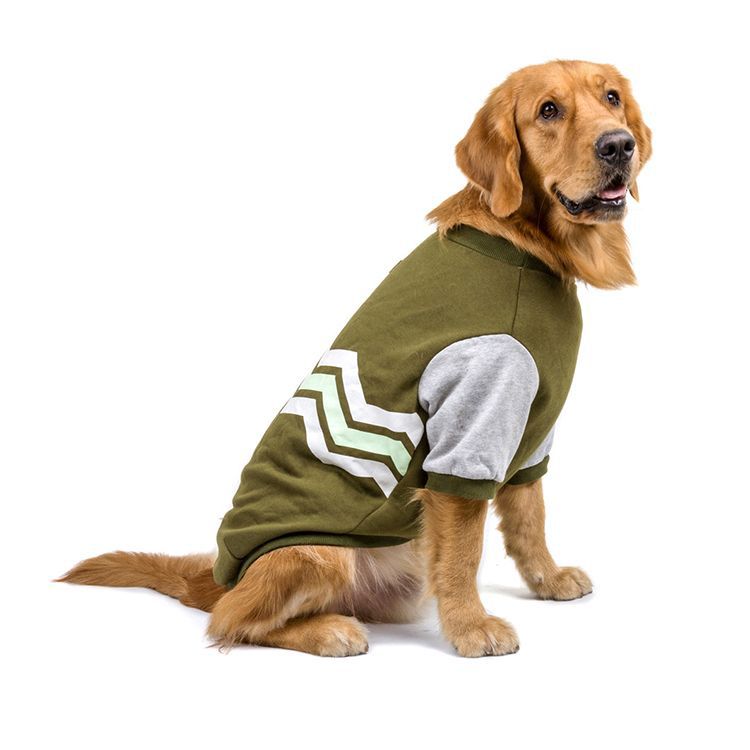 Camisola de Algodão para Cães Grandes, Roupa de Animais de Estimação com Padrão de Ondas Casual