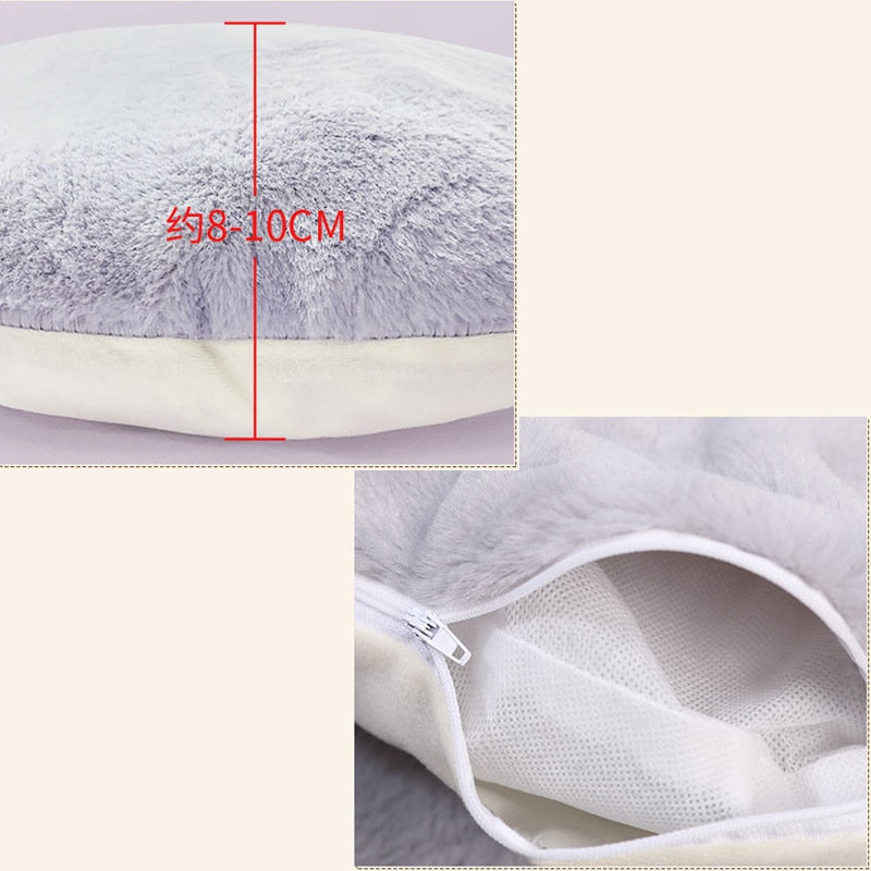 Cama de Pelúcia Macia para Animais de Estimação com Almofada para Gatos e Cães Pequenos, Ninho Quente de Inverno