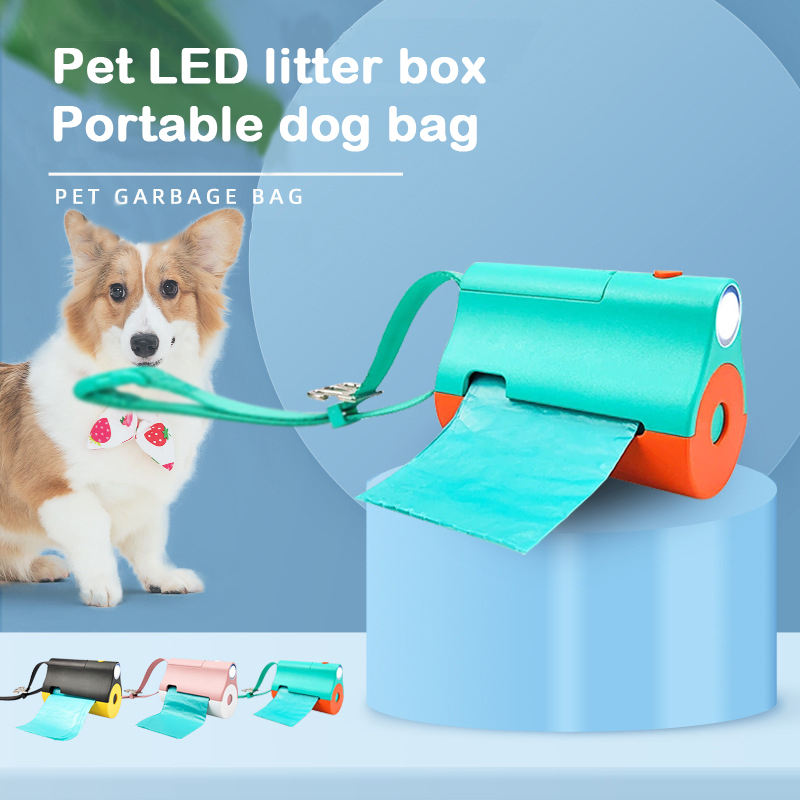 Pet Waste Bag Dispenser with LED Light – Dog Poop Picker for Night Walks