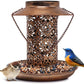 Outdoor solar powered lamp metal hanging bird feeder feeding and watering dual-purpose bird feeder decorative lamp