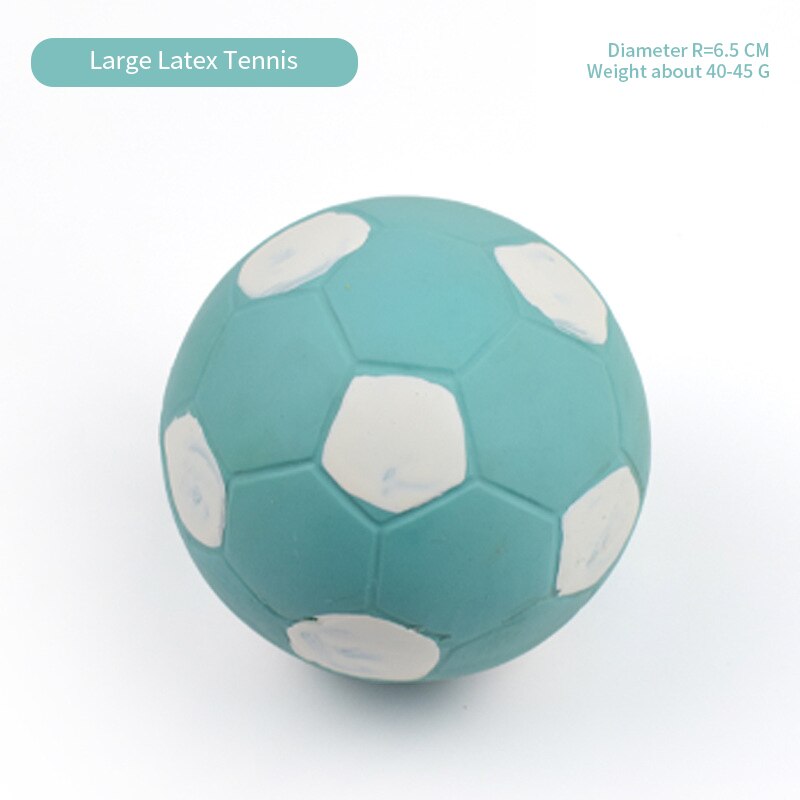 Latex Dog Toy Ball – Elastic Cotton-Filled Football with Squeak Sound