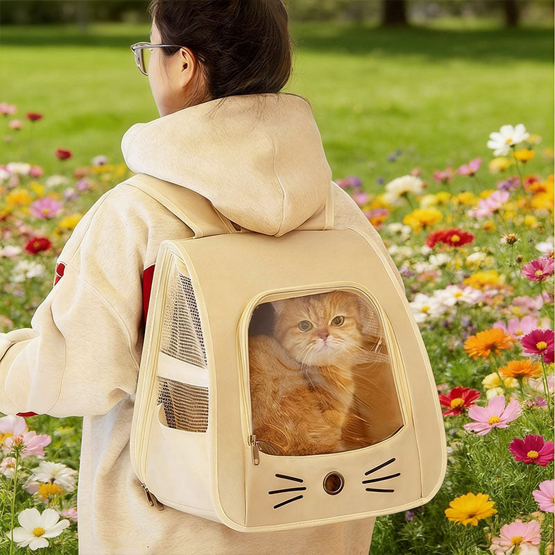 Mochila de Transporte Respirável para Pequenos Cães e Gatos, Uso em Viagens e no Exterior