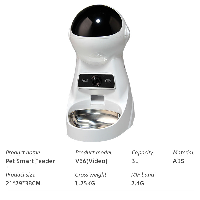 Comedouro Automático Inteligente para Animais de Estimação com WiFi e Controlo por App para Cães e Gatos