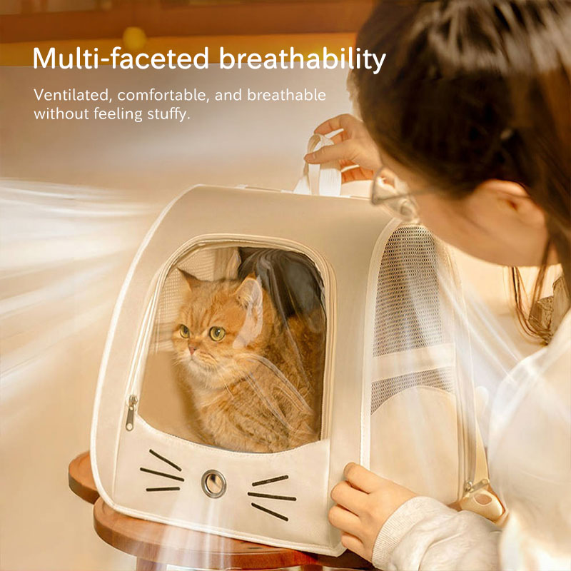 Mochila de Transporte Respirável para Pequenos Cães e Gatos, Uso em Viagens e no Exterior