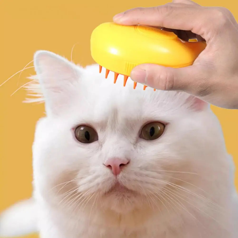 Banana-Shaped Pet Grooming Brush – Steamy Hair Removal Tool for Cats & Dogs