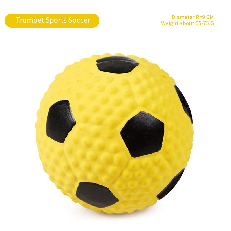 Latex Dog Toy Ball – Elastic Cotton-Filled Football with Squeak Sound