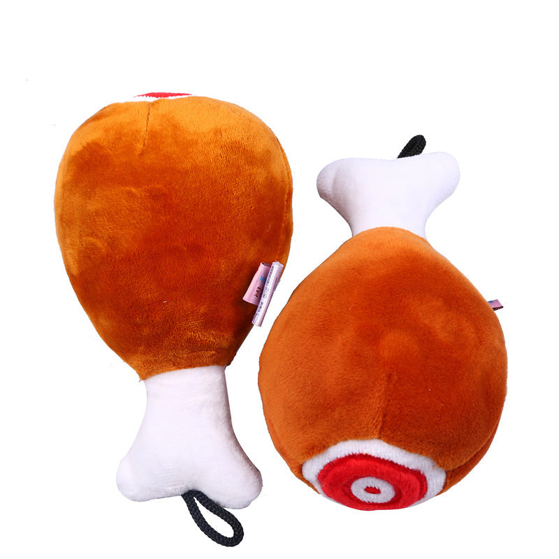 Plush Chicken Leg Squeaky chien jouet, résistant Chew jouet pour animaux