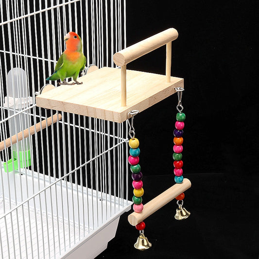 Parrot Bird Supplies New Color Stand Bird Swing Toy Suspension Bridge Hanging Ring Climbing Ladder Cage Accessories