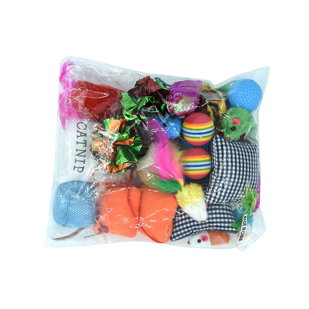 24-Piece chat jouet Set avec Catnip jouets, Rainbow Balls et Plush Mice