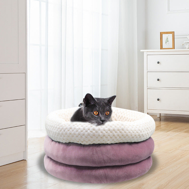 Cama de Pelúcia Semicerrada para Gatos e Cães, Ninho de Inverno Macio para Dormir