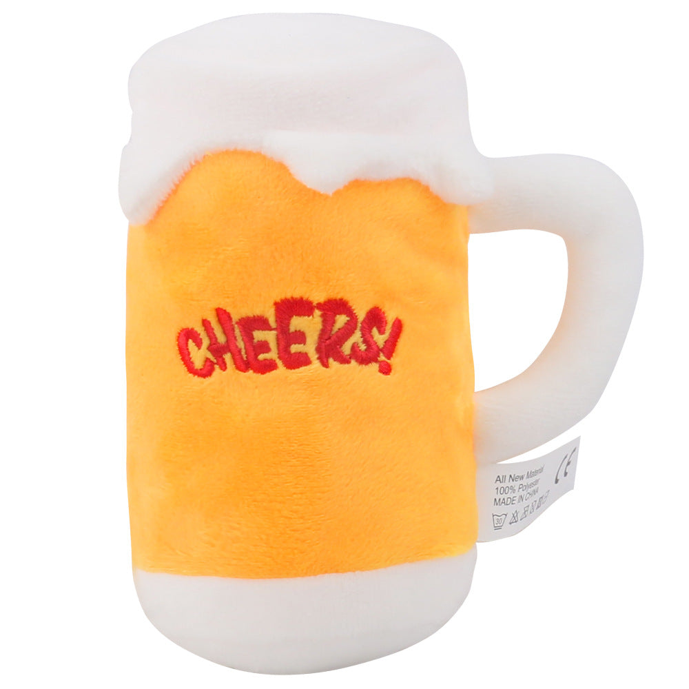Plush Beer Bottle Squeaky chien jouet pour interactif Play