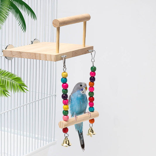 Parrot Bird Supplies New Color Stand Bird Swing Toy Suspension Bridge Hanging Ring Climbing Ladder Cage Accessories
