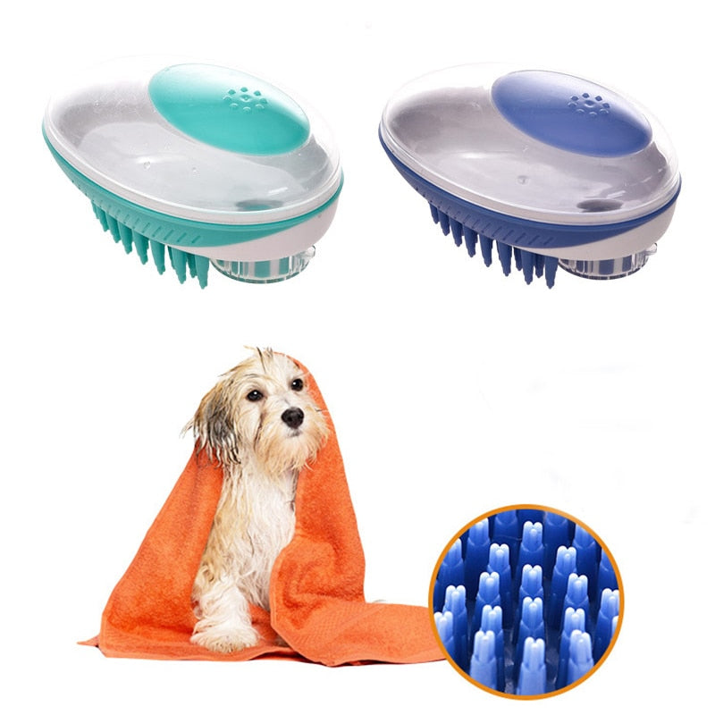 Escova de Banho de Silicone Macio para Cães e Gatos, Pente de Massagem para Duche e Higiene