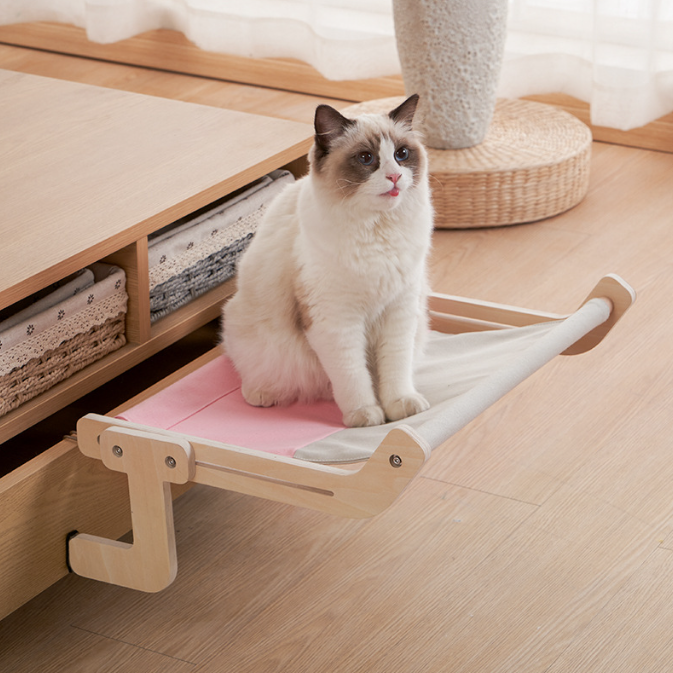 Cama de Rede para Gatos Fixa à Janela para Varanda e Peitoris de Janela