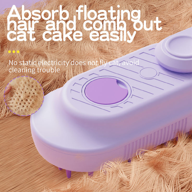 Electric Spray Pet Comb – USB Rechargeable Cat & Dog Massage Brush