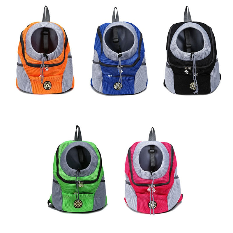 Mochila de Transporte para Animais de Estimação para Exteriores com Painéis de Malha para Cães e Gatos Pequenos