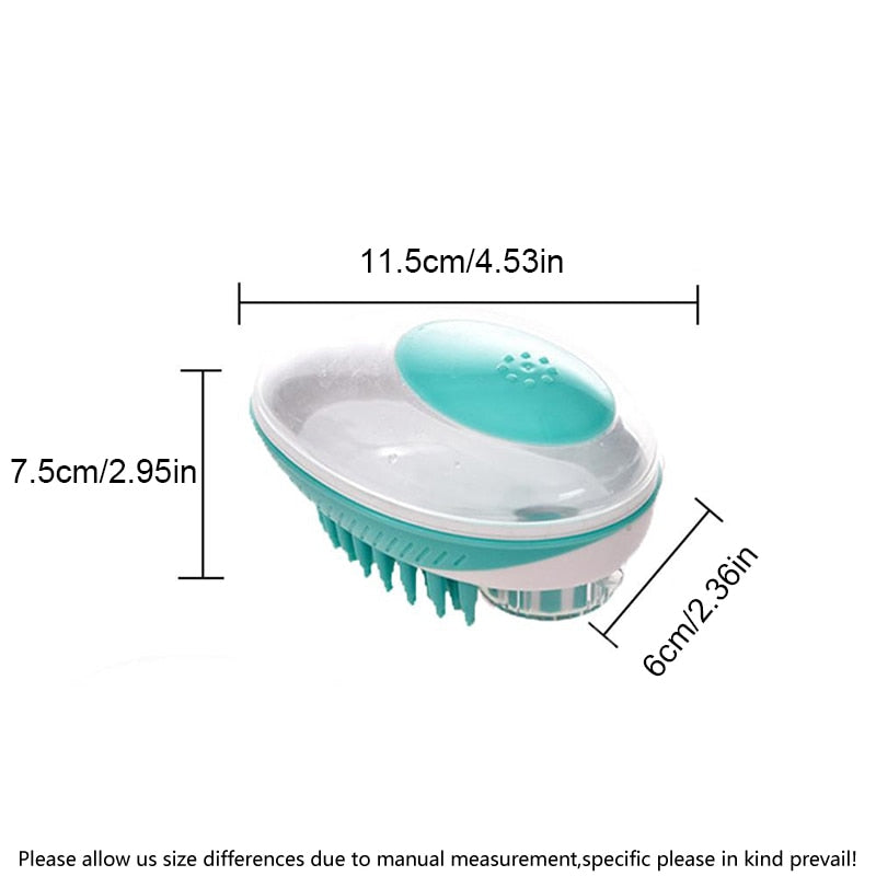 Escova de Banho de Silicone Macio para Cães e Gatos, Pente de Massagem para Duche e Higiene