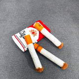 Cigar-Shaped Plush Dog Toy for Chewing, Teething and Interactive Play