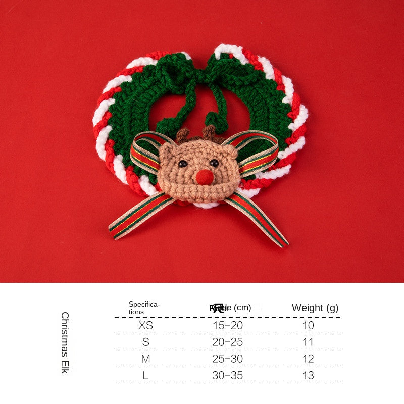 Cachecol de Natal de Malha Feito à Mão para Cães e Gatos