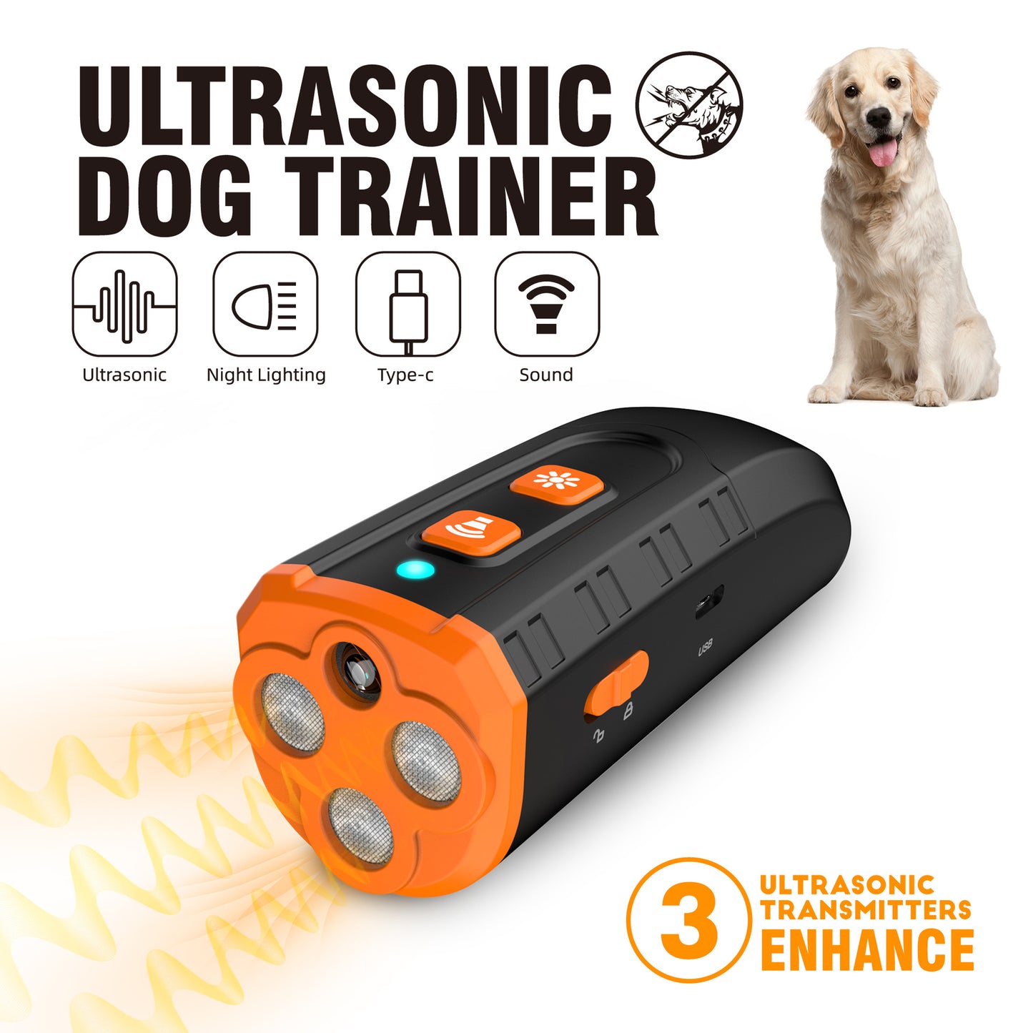 Ultrasonic Dog Trainer – Handheld Bark Control & Training Device