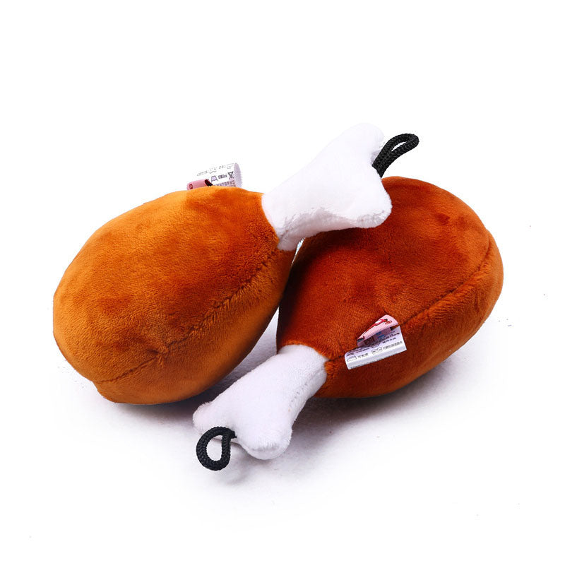 Plush Chicken Leg Squeaky chien jouet, résistant Chew jouet pour animaux