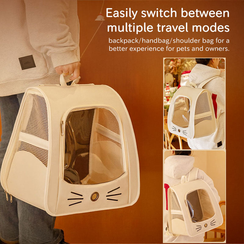 Mochila de Transporte Respirável para Pequenos Cães e Gatos, Uso em Viagens e no Exterior