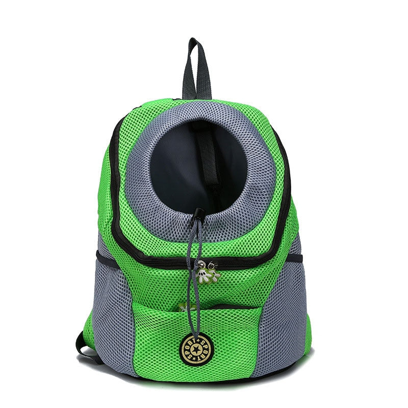 Mochila de Transporte para Animais de Estimação para Exteriores com Painéis de Malha para Cães e Gatos Pequenos