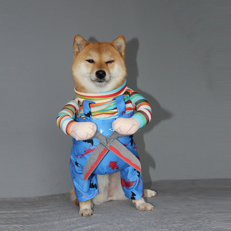 Divertido Traje de Cão "Mãos de Tesoura" para o Halloween e Festas de Máscaras