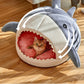 Shark Pet Bed – Cozy Semi-Closed Nest for Cats & Small Dogs