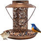 Outdoor solar powered lamp metal hanging bird feeder feeding and watering dual-purpose bird feeder decorative lamp