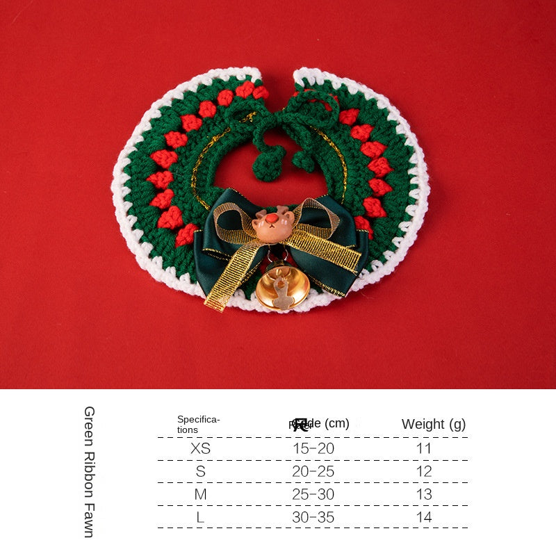 Cachecol de Natal de Malha Feito à Mão para Cães e Gatos