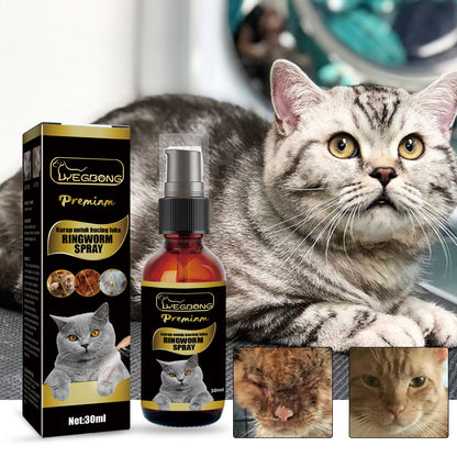 Cat Ringworm Spray – Anti-Mite & Anti-Itch Skin Treatment for Cats