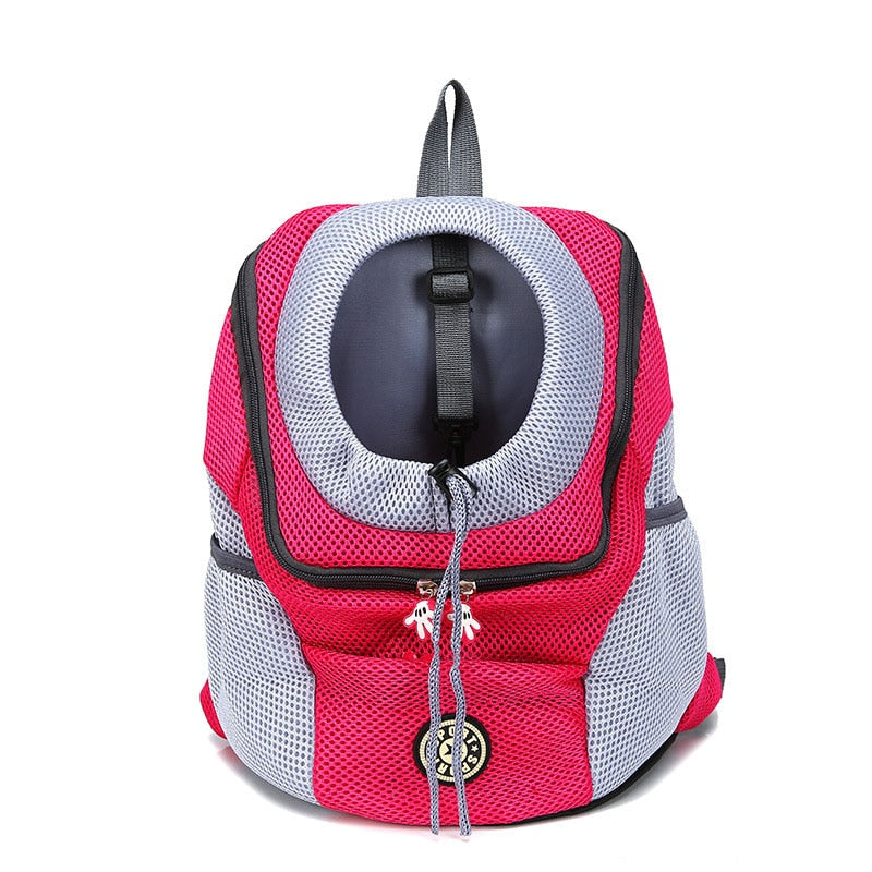 Mochila de Transporte para Animais de Estimação para Exteriores com Painéis de Malha para Cães e Gatos Pequenos