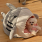 Shark Pet Bed – Cozy Semi-Closed Nest for Cats & Small Dogs