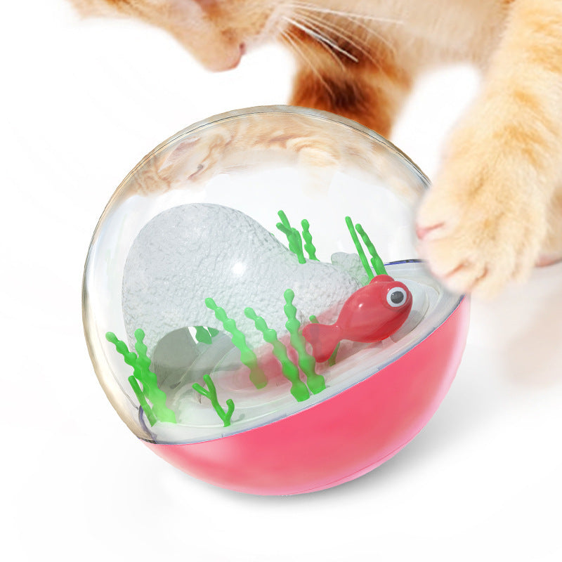 Brinquedo Interativo Elétrico para Gatos, em Forma de Peixe, com Bola de Equilíbrio Automático