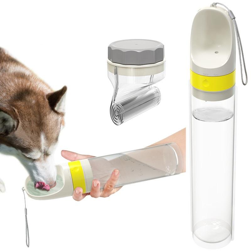 Garrafa de Água Portátil para Cães e Comedouro de Viagem para Passeios ao Ar Livre