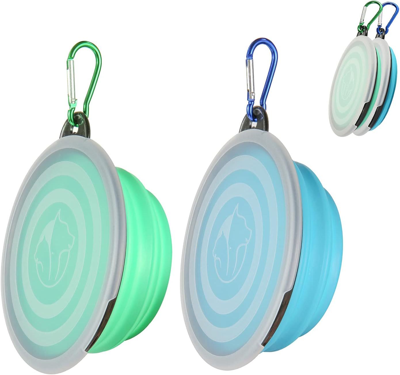 Tigela Portátil Dobrável de Silicone para Animais de Estimação, Comedouro Lento e Tigela de Água para Cães e Gatos